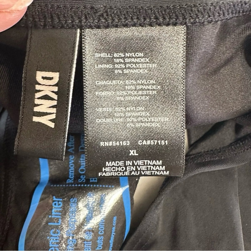 DKNY High-Waist Bikini Swim Bottoms Size XL Black Seamed New With Tags - Picture 5 of 9